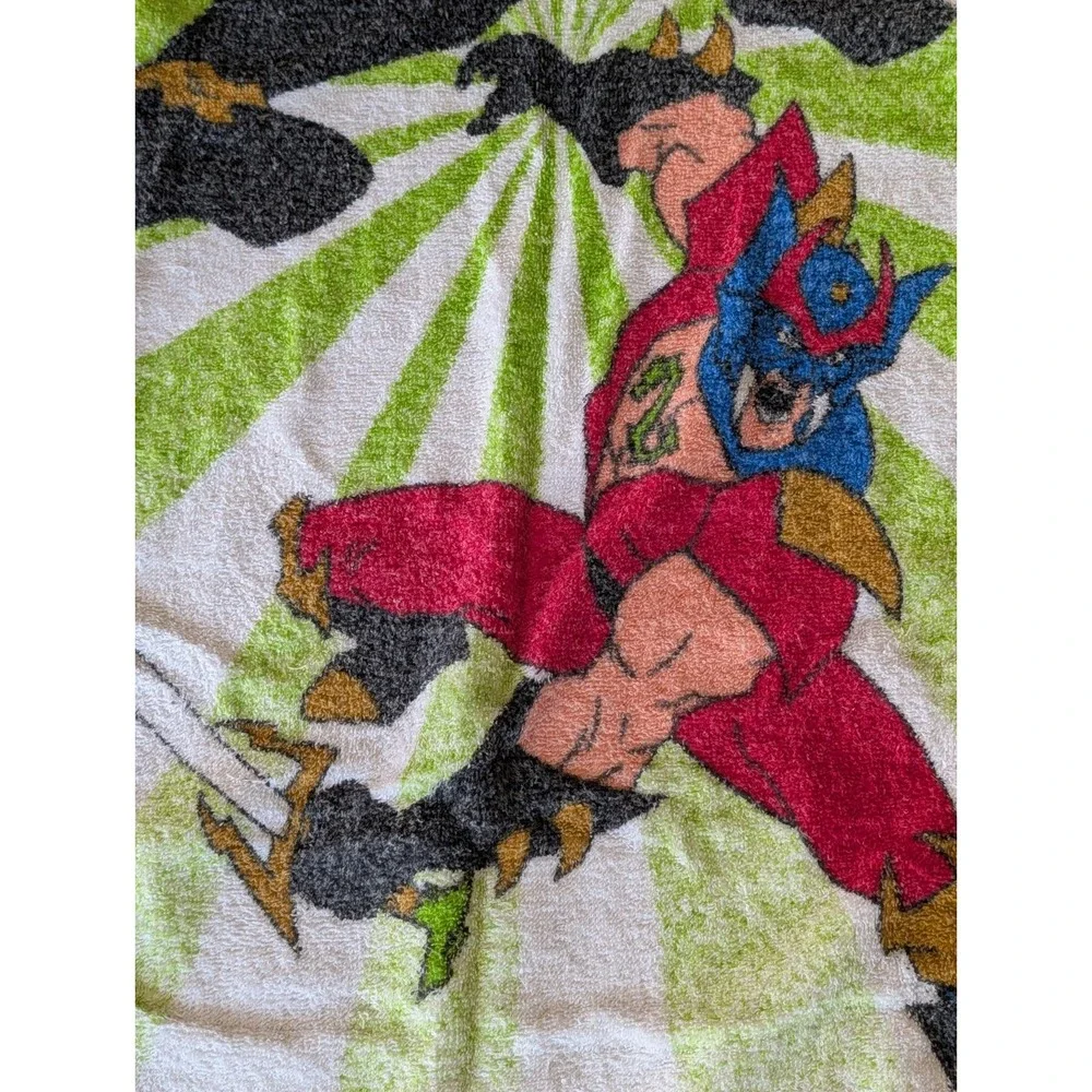 Vintage Double Dragon Beach Towel 90s Collectible Video Game Arcade Movie Rare